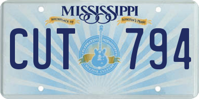 MS license plate CUT794