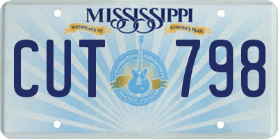 MS license plate CUT798