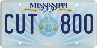 MS license plate CUT800