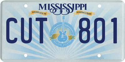 MS license plate CUT801