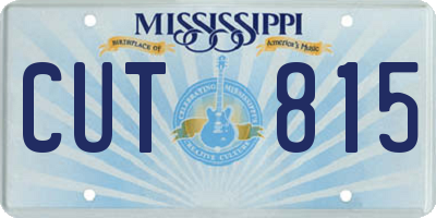 MS license plate CUT815