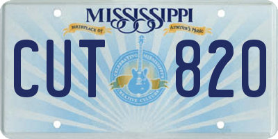 MS license plate CUT820