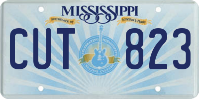 MS license plate CUT823