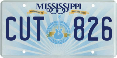 MS license plate CUT826