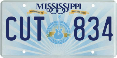 MS license plate CUT834