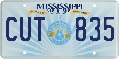 MS license plate CUT835