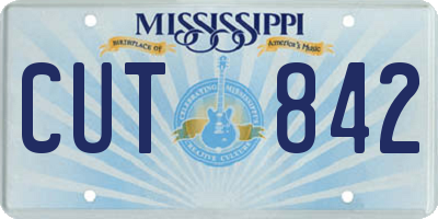 MS license plate CUT842