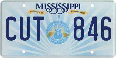 MS license plate CUT846