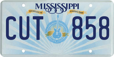 MS license plate CUT858