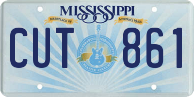 MS license plate CUT861