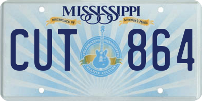 MS license plate CUT864