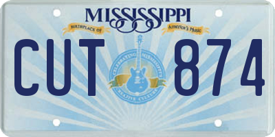 MS license plate CUT874
