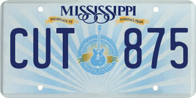 MS license plate CUT875