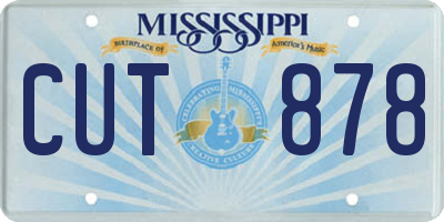 MS license plate CUT878
