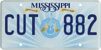 MS license plate CUT882