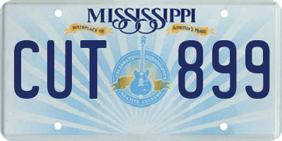 MS license plate CUT899