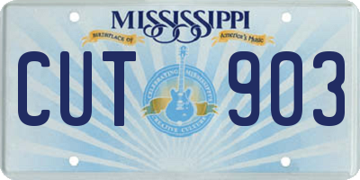 MS license plate CUT903