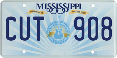 MS license plate CUT908