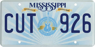 MS license plate CUT926