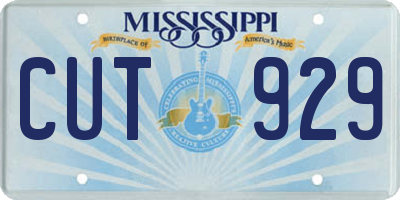 MS license plate CUT929
