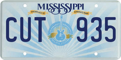 MS license plate CUT935
