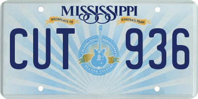 MS license plate CUT936