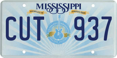 MS license plate CUT937