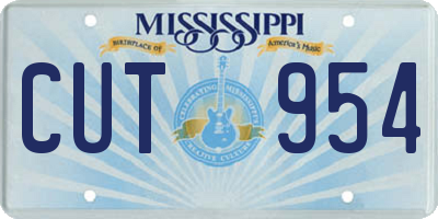 MS license plate CUT954