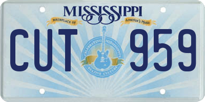 MS license plate CUT959