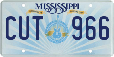 MS license plate CUT966