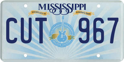 MS license plate CUT967