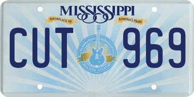 MS license plate CUT969