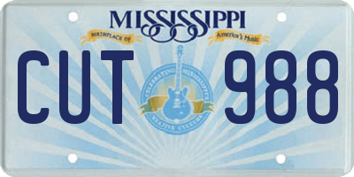 MS license plate CUT988
