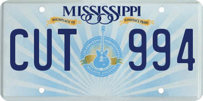 MS license plate CUT994