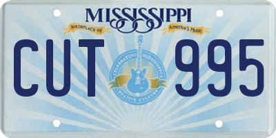 MS license plate CUT995