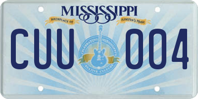 MS license plate CUU004