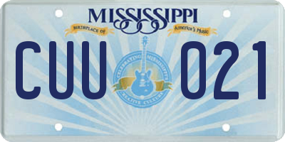 MS license plate CUU021