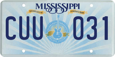 MS license plate CUU031