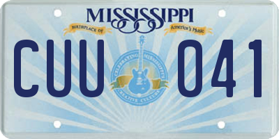 MS license plate CUU041
