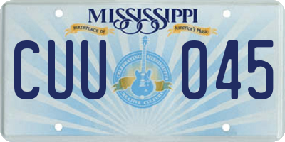 MS license plate CUU045