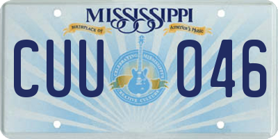 MS license plate CUU046