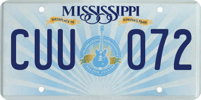 MS license plate CUU072