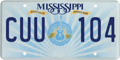 MS license plate CUU104