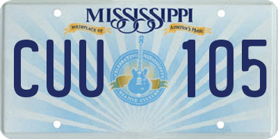 MS license plate CUU105