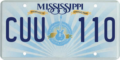 MS license plate CUU110