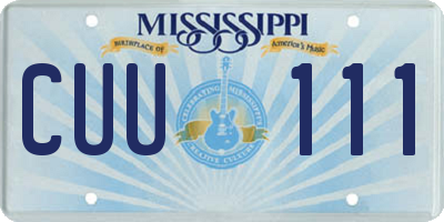 MS license plate CUU111