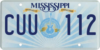 MS license plate CUU112
