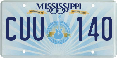 MS license plate CUU140