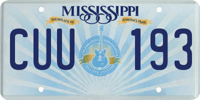 MS license plate CUU193