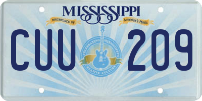MS license plate CUU209
